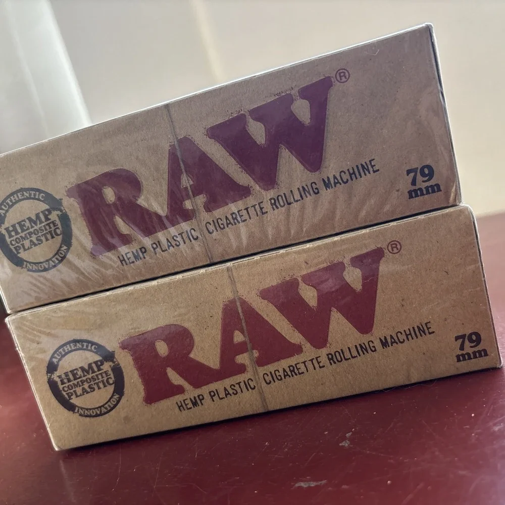 Raw Hemp Cigarette Joint Machine 79mm 1 1/4 Rolling Papers 2Full Boxs 24 Rollers